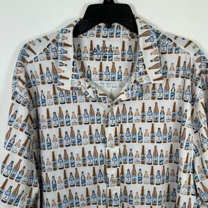 Bermuda Sands Beer Bottle print button up, Cimarron Golf Resort, Sz XL